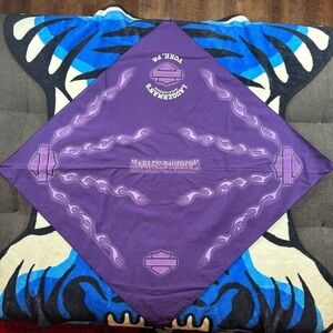 Y2K VTG 03 Harley-Davidson Purple Logo Bandana Like New